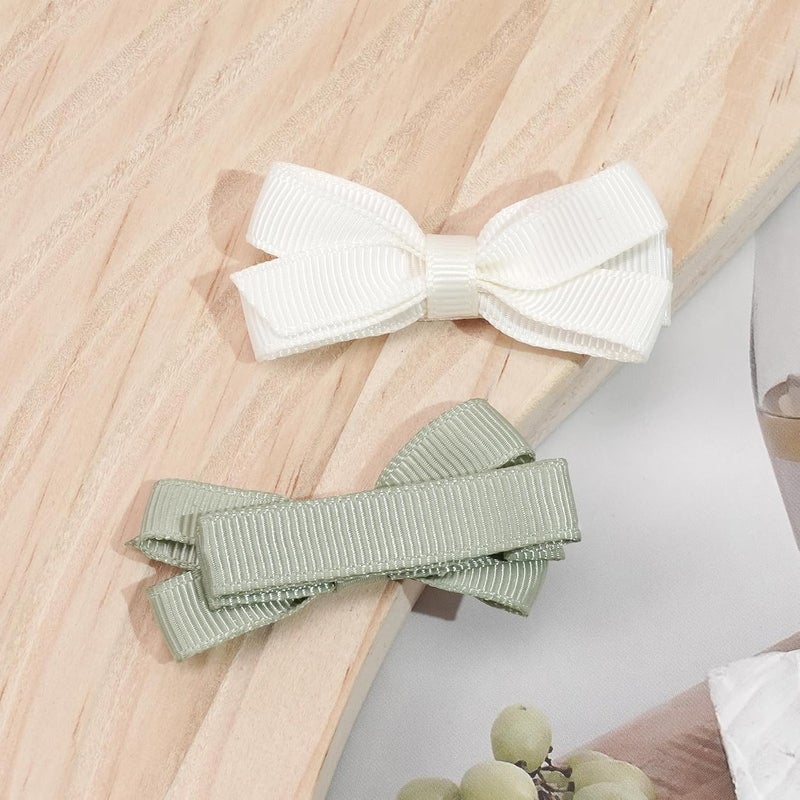 DED 28PCS 2.2" Fully Lined Baby Bows Hair Pins Tiny Hair Clips Fine Hair for Girls Infants Toddlers Set of 14 Pairs - Image 5